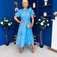 Pippa 3D Floral Occasion Dress Baby Blue