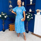 Pippa 3D Floral Occasion Dress Baby Blue