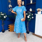 Pippa 3D Floral Occasion Dress Baby Blue