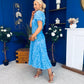Pippa 3D Floral Occasion Dress Baby Blue