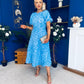 Pippa 3D Floral Occasion Dress Baby Blue