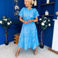 Pippa 3D Floral Occasion Dress Baby Blue