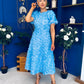 Pippa 3D Floral Occasion Dress Baby Blue