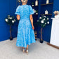 Pippa 3D Floral Occasion Dress Baby Blue