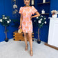 Capri Jacquard Mini Dress Pink & Amber