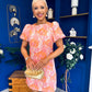 Capri Jacquard Mini Dress Pink & Amber