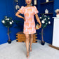 Capri Jacquard Mini Dress Pink & Amber