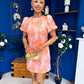 Capri Jacquard Mini Dress Pink & Amber