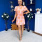 Capri Jacquard Mini Dress Pink & Amber