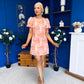 Capri Jacquard Mini Dress Pink & Amber