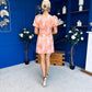 Capri Jacquard Mini Dress Pink & Amber