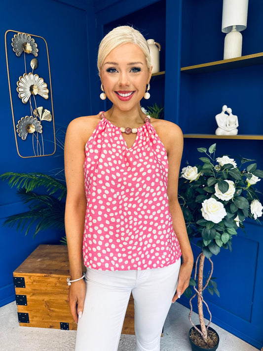 Jenny Beaded Top Splash Pink