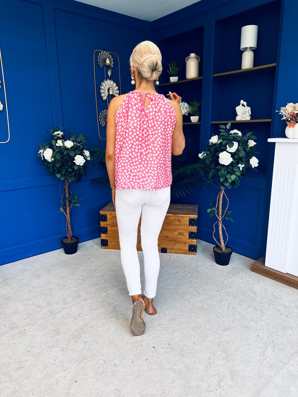 Jenny Beaded Top Splash Pink
