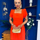 Reeve Square Neck Mini Dress Coral PRE ORDER Arriving April 30