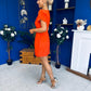 Reeve Square Neck Mini Dress Coral PRE ORDER Arriving April 30