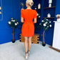 Reeve Square Neck Mini Dress Coral PRE ORDER Arriving April 30