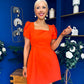 Reeve Square Neck Mini Dress Coral PRE ORDER Arriving April 30