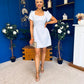 Reeve Square Neck Mini Dress Sky Blue
