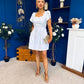 Reeve Square Neck Mini Dress Sky Blue