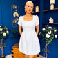 Reeve Square Neck Mini Dress Sky Blue