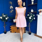 Milano Bow Detail Mini Dress Baby Pink