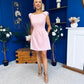 Milano Bow Detail Mini Dress Baby Pink