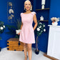 Milano Bow Detail Mini Dress Baby Pink