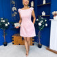 Milano Bow Detail Mini Dress Baby Pink