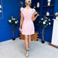 Milano Bow Detail Mini Dress Baby Pink