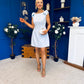 Milano Bow Detail Mini Dress Sky Blue