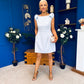 Milano Bow Detail Mini Dress Sky Blue