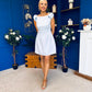 Milano Bow Detail Mini Dress Sky Blue