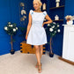Milano Bow Detail Mini Dress Sky Blue