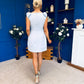 Milano Bow Detail Mini Dress Sky Blue