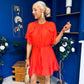 Romy Frill Detail Mini Dress Coral