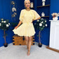 Romy Frill Detail Mini Dress Yellow