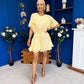 Romy Frill Detail Mini Dress Yellow