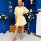 Romy Frill Detail Mini Dress Yellow