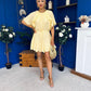 Romy Frill Detail Mini Dress Yellow