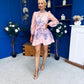 Barbara Embellished Mini Shirt Dress Floral