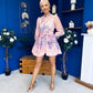 Barbara Embellished Mini Shirt Dress Floral