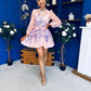 Barbara Embellished Mini Shirt Dress Floral