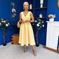 Bethany V Neck Skater Midi Yellow