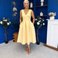 Bethany V Neck Skater Midi Yellow