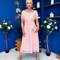 Tansy Short Sleeve Lace Shirt Dress Pink