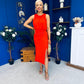 Teresa Detailed Midaxi Dress Coral