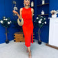 Teresa Detailed Midaxi Dress Coral