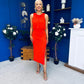 Teresa Detailed Midaxi Dress Coral