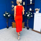 Teresa Detailed Midaxi Dress Coral