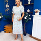 Imogen Gathered Detail Midi Dress Floral Pastel
